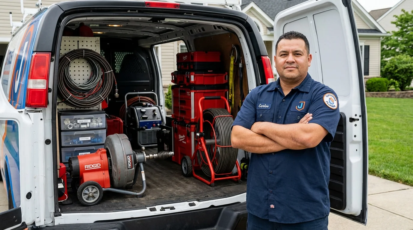 Professional drain cleaning equipment and Johns Plumbing LLC plumber in Longboat Key