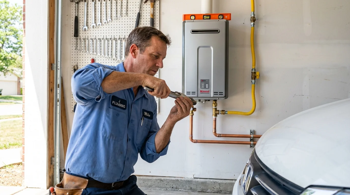 Tankless water heater installation by a Johns Plumbing LLC plumber in Longboat Key